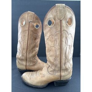Vtg Tony Lama 6075 USA Buckaroo Leather Western Cowboy Riding Boots Womens 6.5
